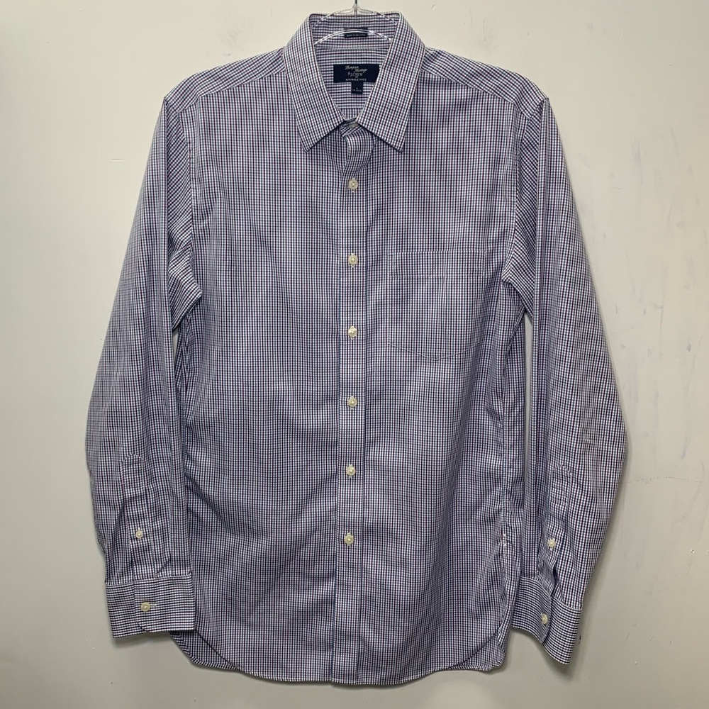 J. Crew men’s button down shirt plaid blue purple size Small
